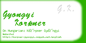 gyongyi korpner business card